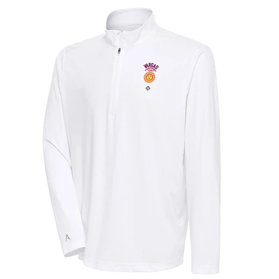 Men's Antigua White Vargas Campeones Tribute Quarter-Zip Pullover Top