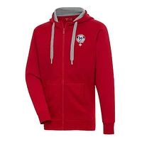 Men's Antigua Red Atlanta Black Crackers Victory Full-Zip Hoodie