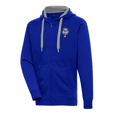 Men's Antigua Royal Atlanta Black Crackers Victory Full-Zip Hoodie