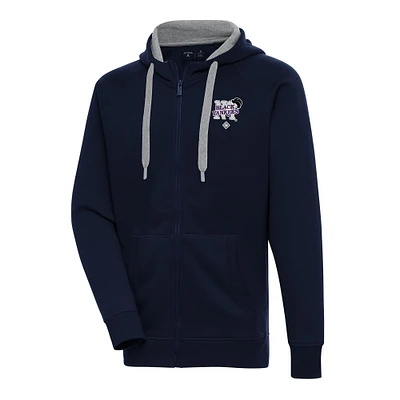 Men's Antigua Navy New York Black Yankees Victory Full-Zip Hoodie