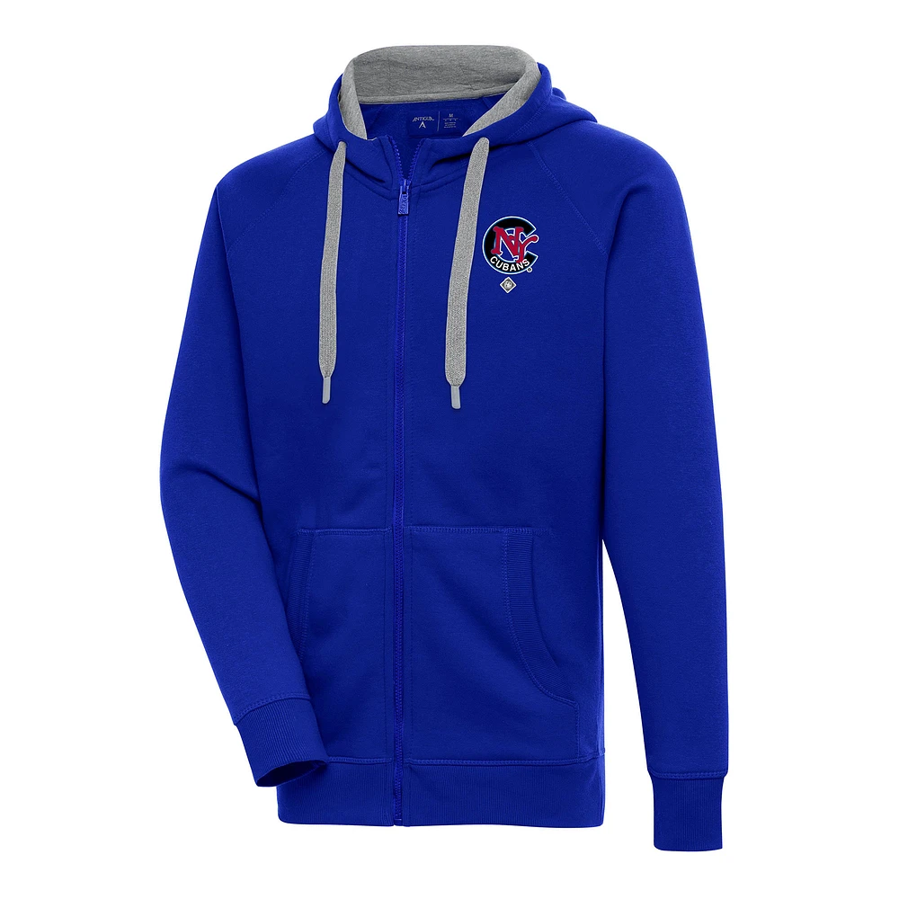 Men's Antigua Royal New York Cubans Victory Full-Zip Hoodie