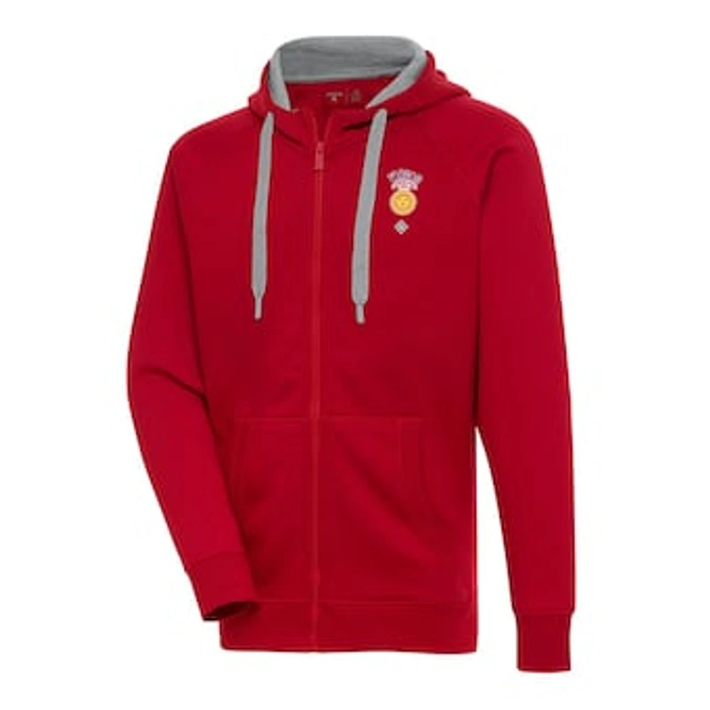 Men's Antigua Red Vargas Campeones Victory Full-Zip Hoodie