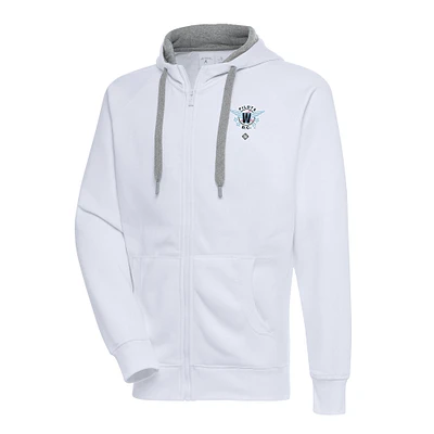Men's Antigua White Washington Pilots Victory Full-Zip Hoodie