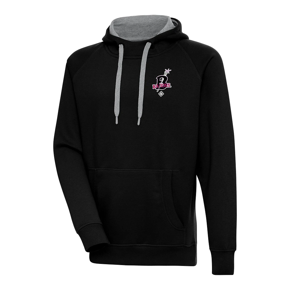 Men's Antigua Black Birmingham Barons Victory Pullover Hoodie