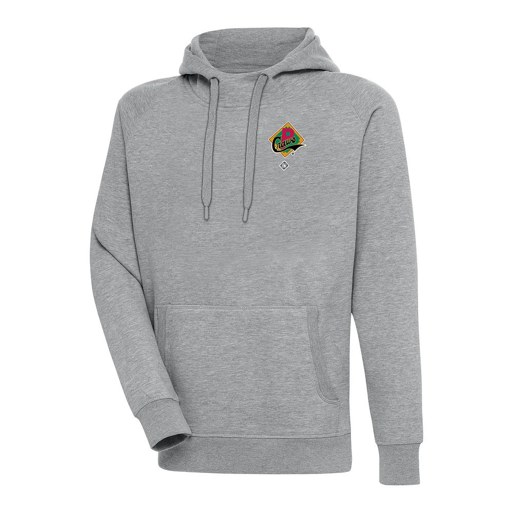 Men's Antigua Heather Gray Pittsburgh Crawfords Victory Pullover Hoodie