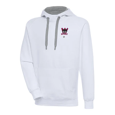 Men's Antigua White Detroit Wolves Victory Pullover Hoodie