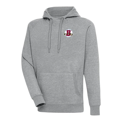 Men's Antigua Heather Gray Baltimore Elite Giants Victory Pullover Hoodie