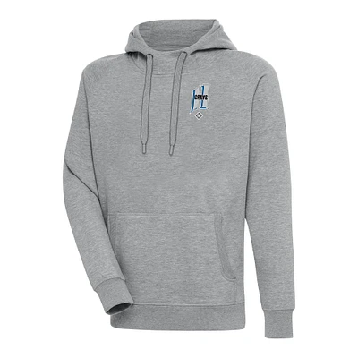Men's Antigua Heather Gray Homestead Grays Victory Pullover Hoodie