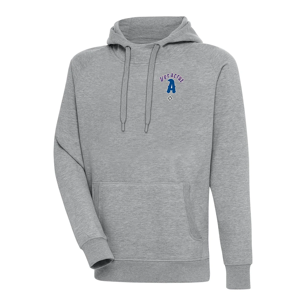 Men's Antigua Heather Gray Azules de Veracruz Victory Pullover Hoodie