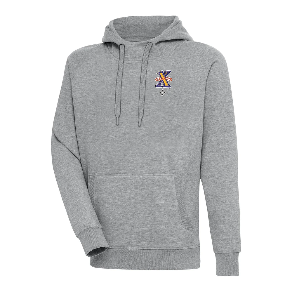 Men's Antigua Heather Gray Cuban Giants Victory Pullover Hoodie