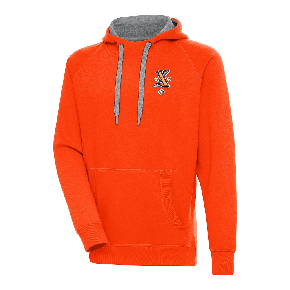Men's Antigua Orange Cuban Giants Victory Pullover Hoodie