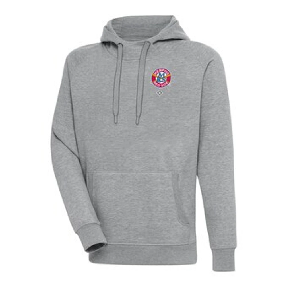 Men's Antigua Heather Gray Memphis Red Sox Victory Pullover Hoodie