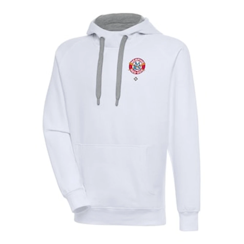 Men's Antigua White Memphis Red Sox Victory Pullover Hoodie