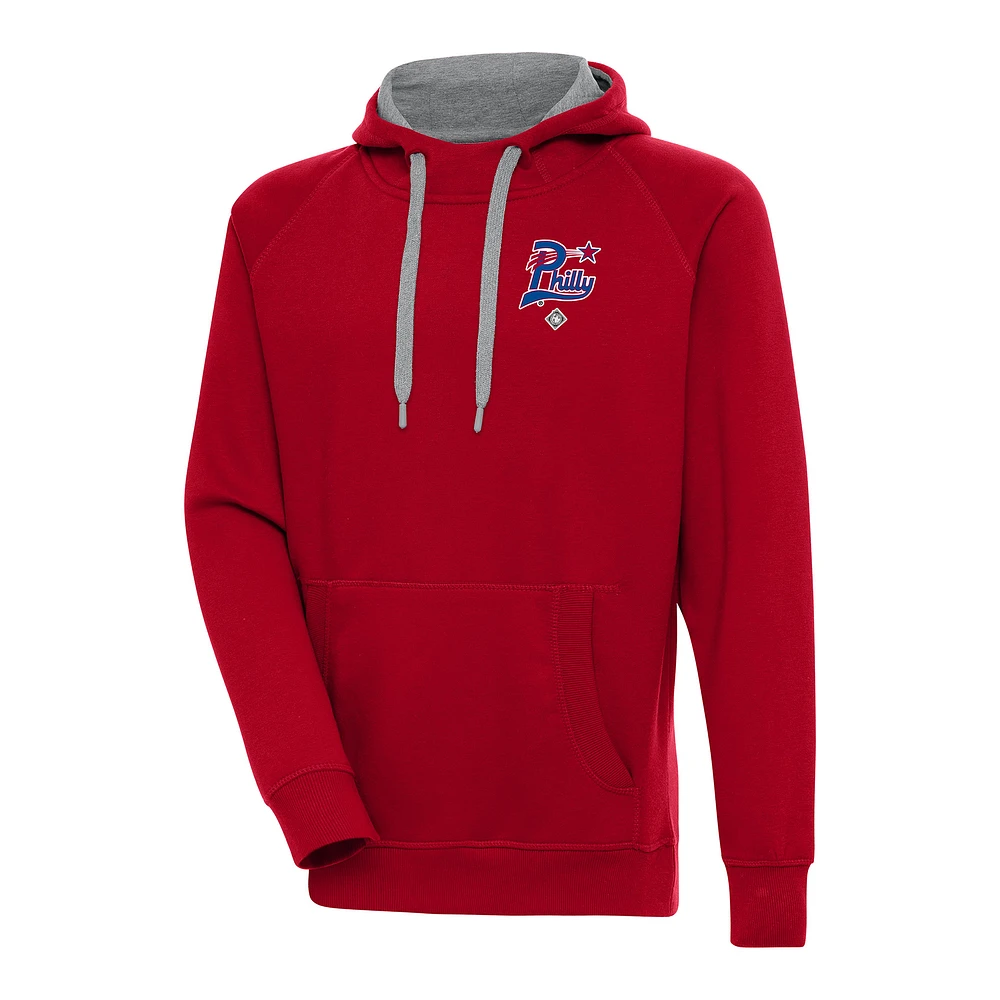Men's Antigua Red Philadelphia Stars Victory Pullover Hoodie