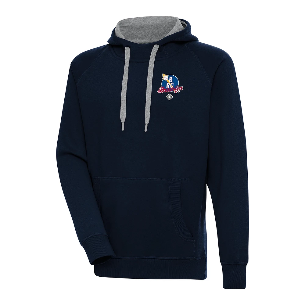 Men's Antigua Navy Brooklyn Royal Giants Victory Pullover Hoodie