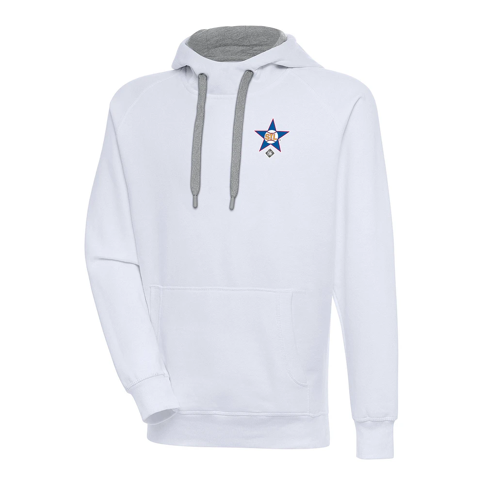 Men's Antigua White St. Louis Stars Victory Pullover Hoodie