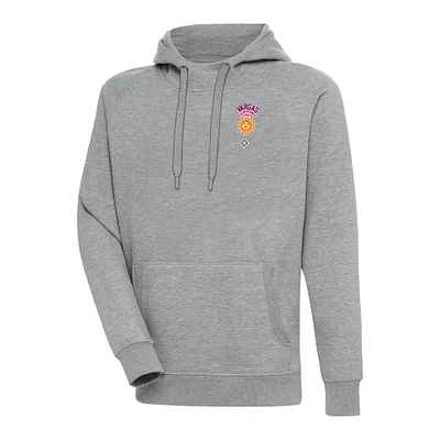 Men's Antigua Heather Gray Vargas Campeones Victory Pullover Hoodie