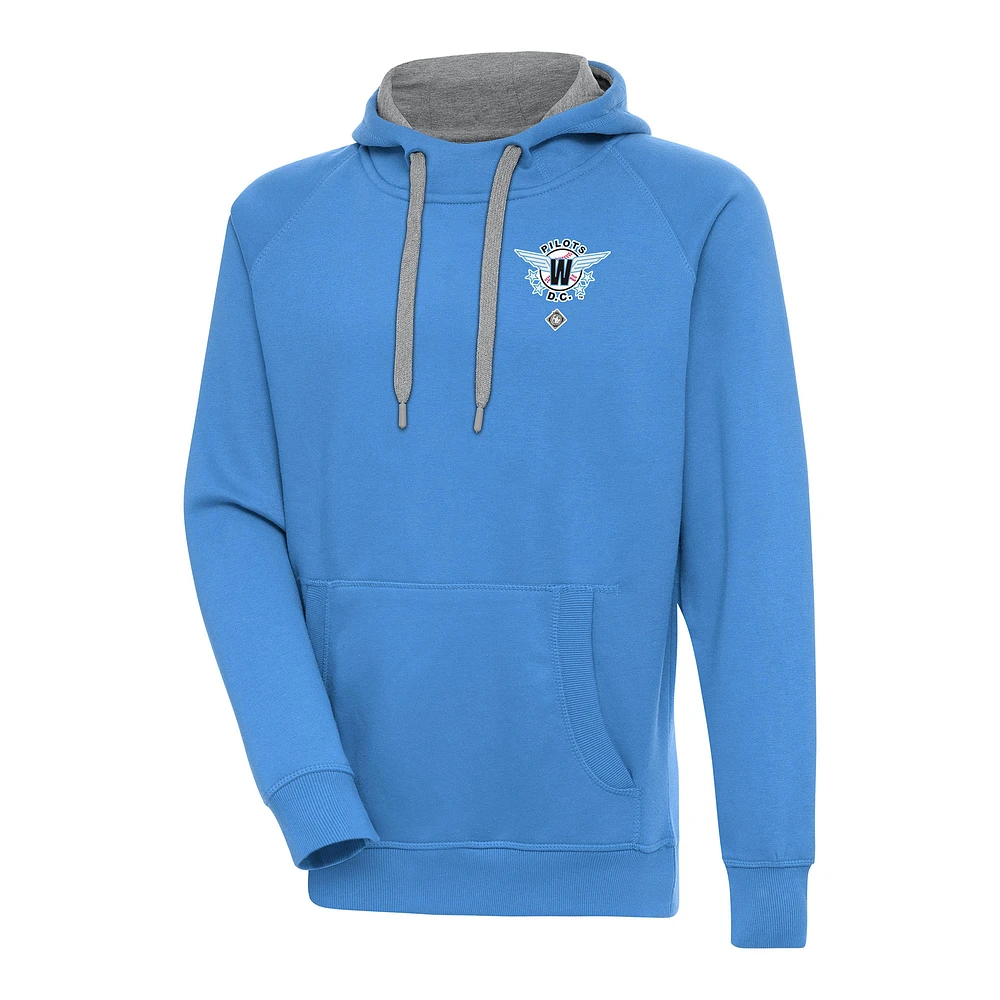 Men's Antigua Light Blue Washington Pilots Victory Pullover Hoodie
