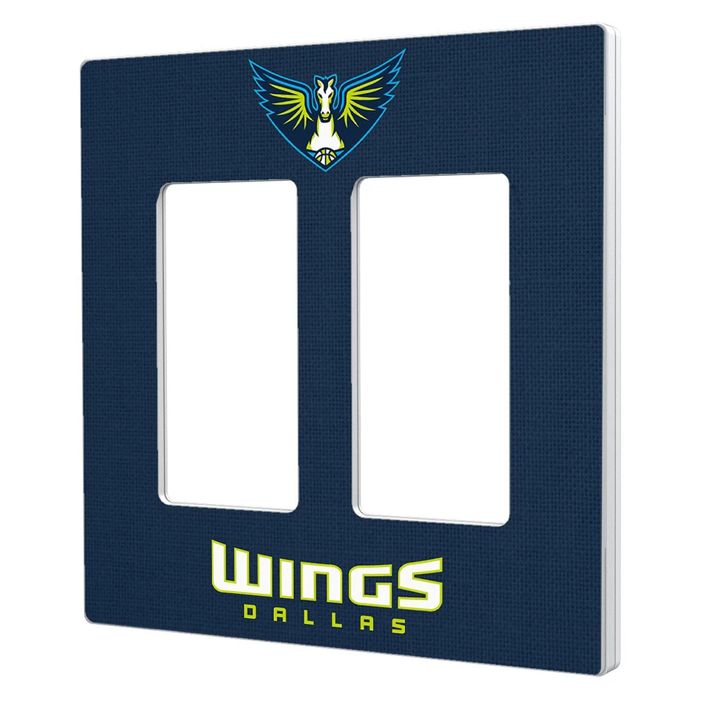 Dallas Wings Solid Design Double Rocker Light Switch Plate