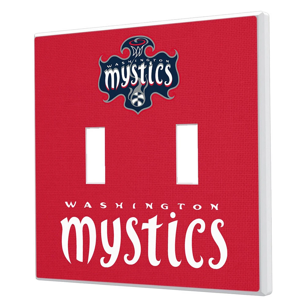 Washington Mystics Solid Design Double Toggle Light Switch Plate