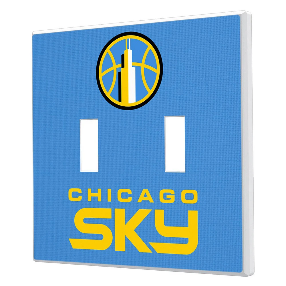 Chicago Sky Solid Design Double Toggle Light Switch Plate