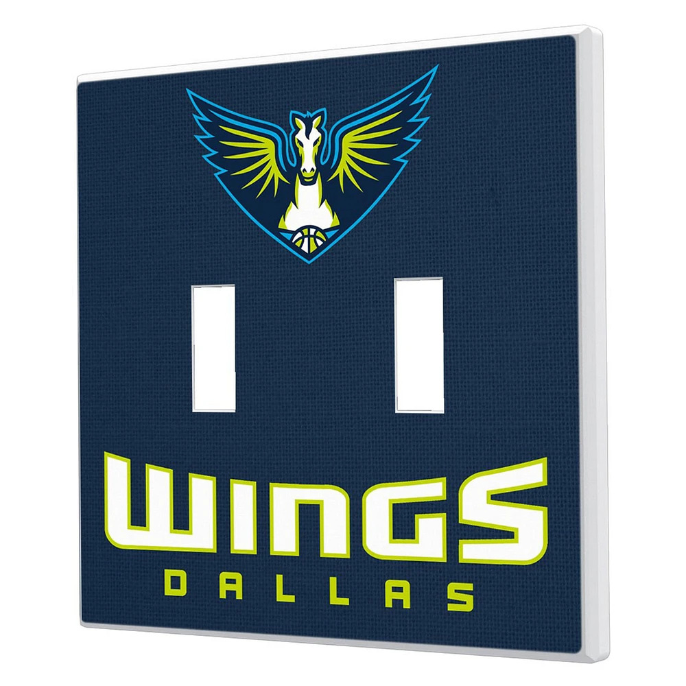 Dallas Wings Solid Design Double Toggle Light Switch Plate