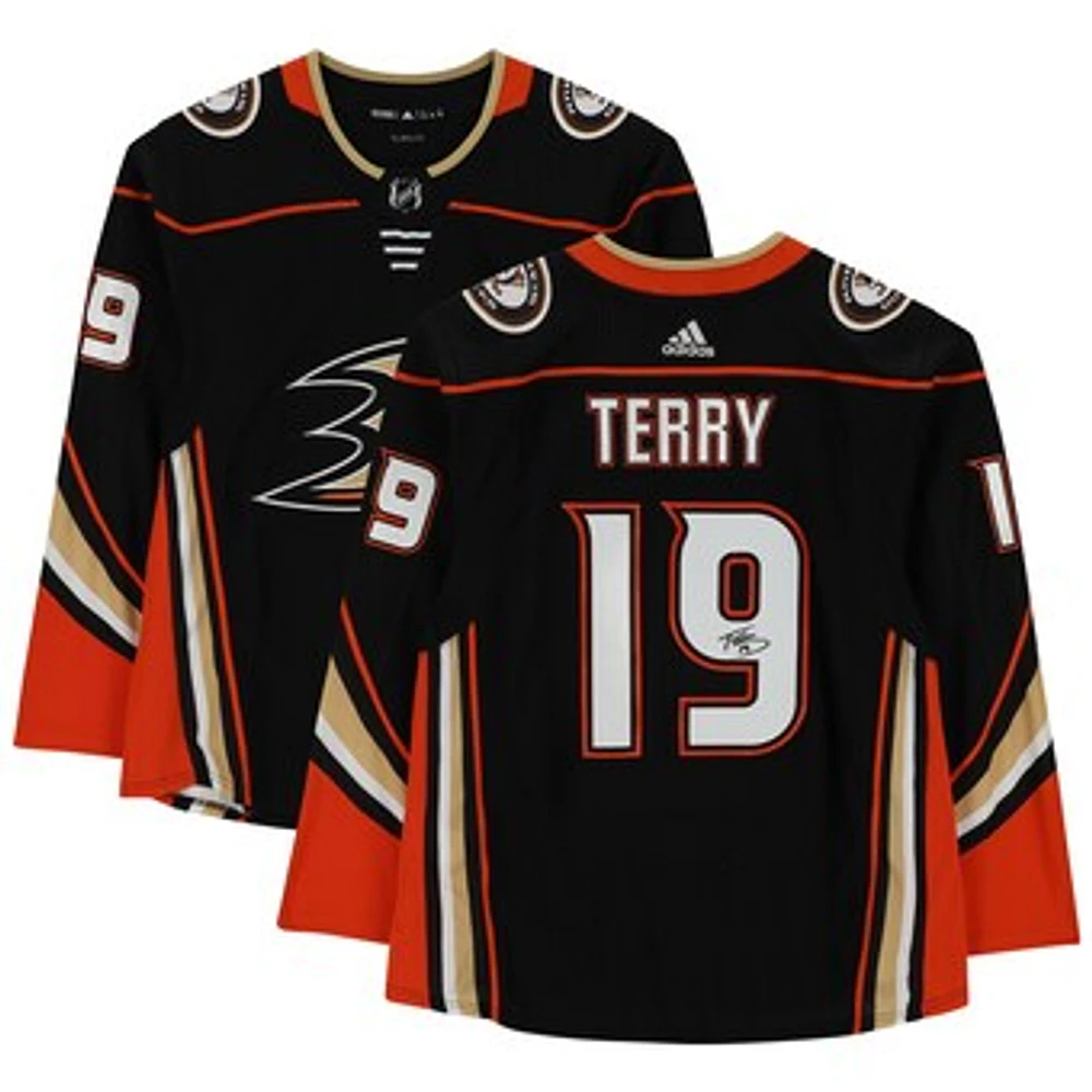 Troy Terry Anaheim Ducks Autographed Adidas Black Authentic Jersey
