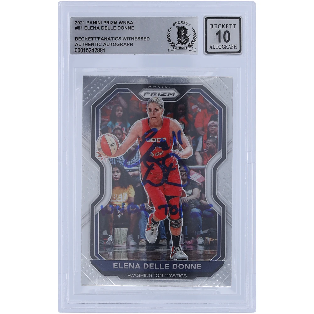 Elena Delle Donne Washington Mystics Autographed 2021 Panini Prizm #81 Beckett Fanatics Witnessed Authenticated 10 Card with "WNBA Top 25" Inscription