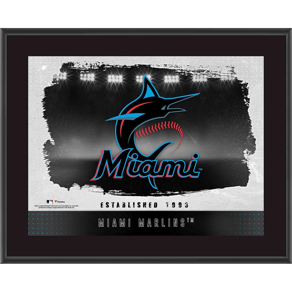 Miami Marlins Framed 10.5" x 13" Sublimated Horizontal Team Logo Plaque