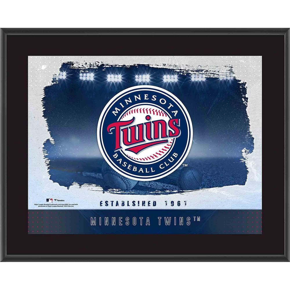 Minnesota Twins Framed 10.5" x 13" Sublimated Horizontal Team Logo Plaque