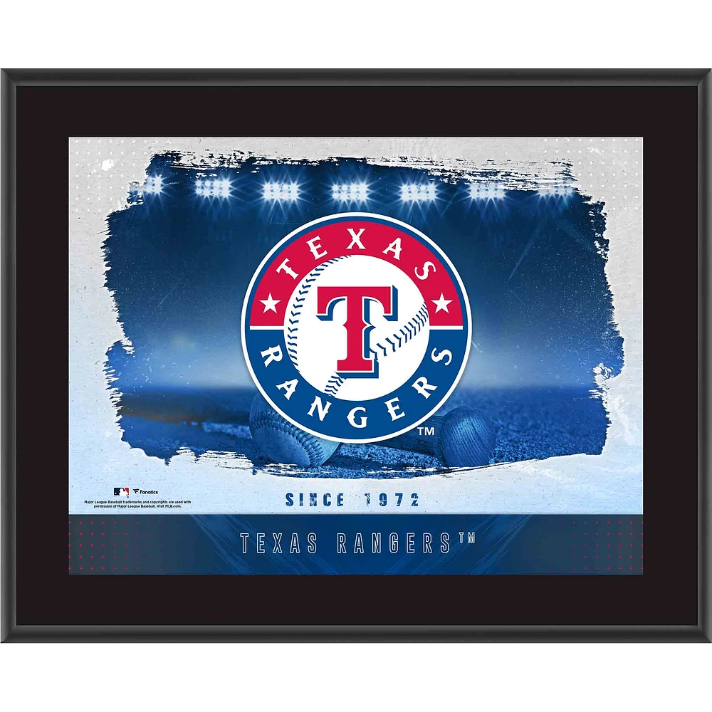 Texas Rangers Framed 10.5" x 13" Sublimated Horizontal Team Logo Plaque