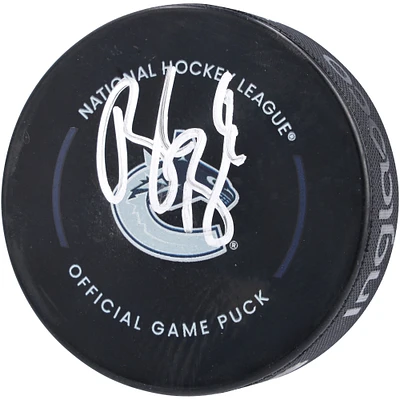 Brock Boeser Vancouver Canucks Autographed NHL Official Game Puck