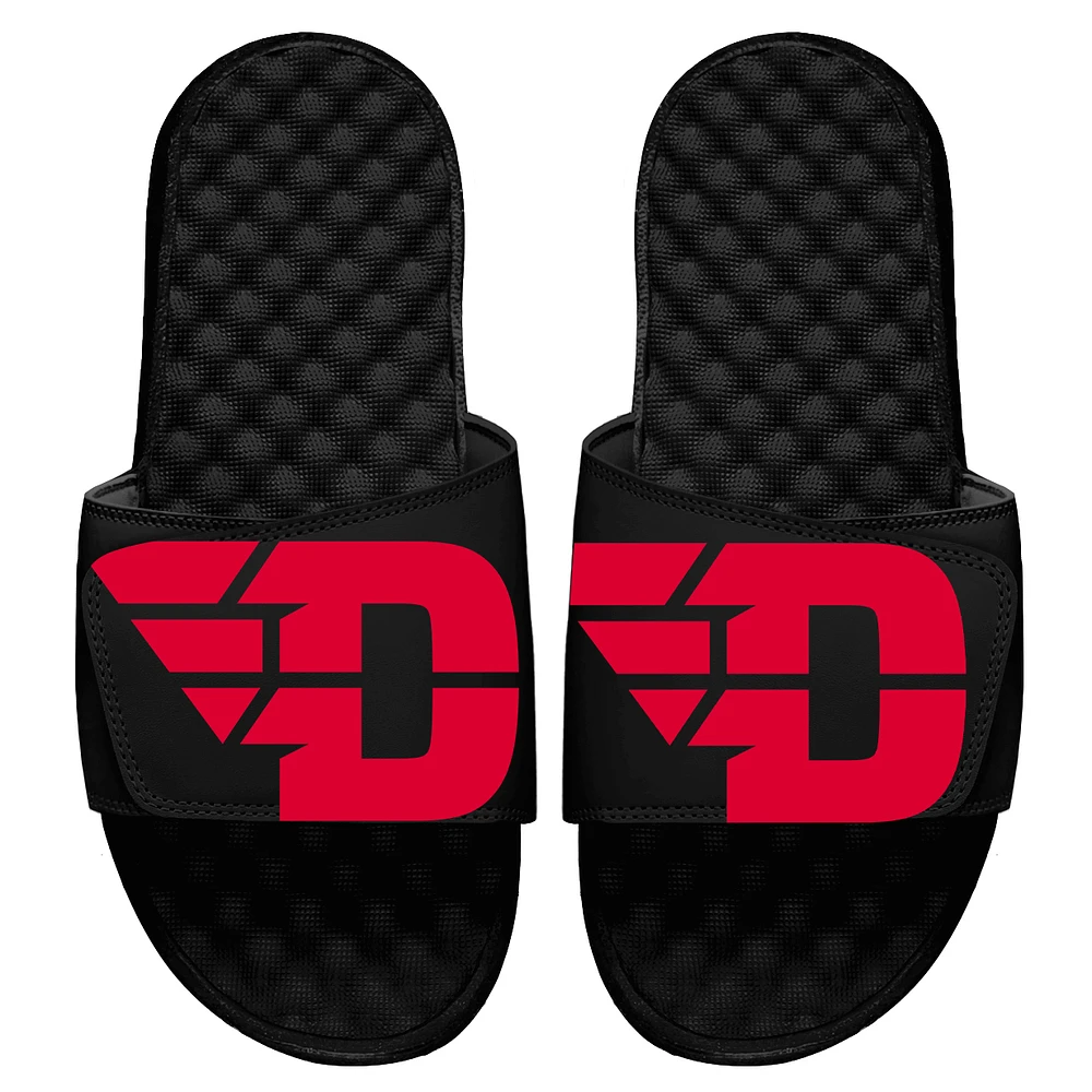 Youth ISlide Black Dayton Flyers Blown Up Logo Slide Sandals