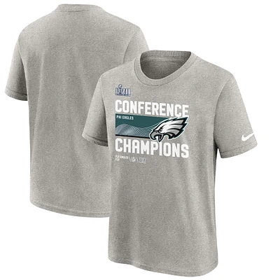 Youth Nike Gray Philadelphia Eagles 2022 NFC Champions Locker Room Trophy Collection T-Shirt