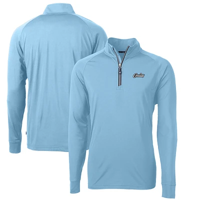 Men's Cutter & Buck Light Blue UCF Knights Citronaut Adapt Eco Knit Stretch Recycled Quarter-Zip Pullover Top