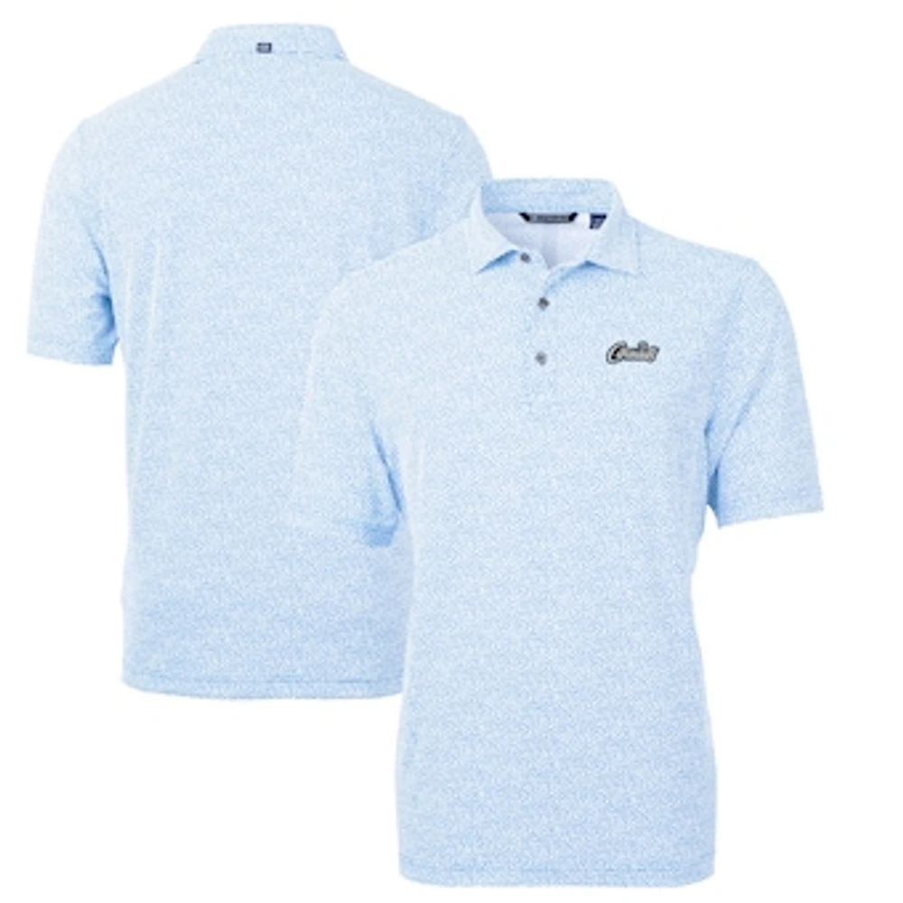 Men's Cutter & Buck Light Blue UCF Knights Citronaut Virtue Eco Pique Botanical Print Recycled Polo