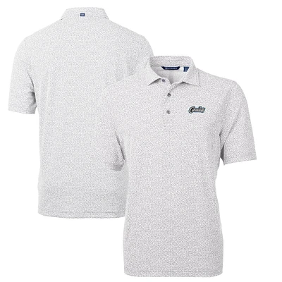 Men's Cutter & Buck Gray UCF Knights Citronaut Virtue Eco Pique Botanical Print Recycled Polo
