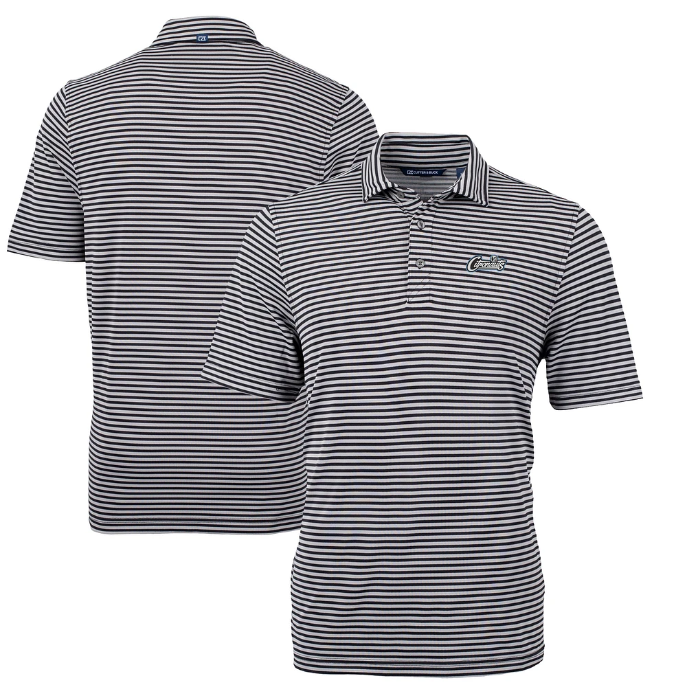 Men's Cutter & Buck Black UCF Knights Citronaut Virtue Eco Pique Stripe Recycled Polo