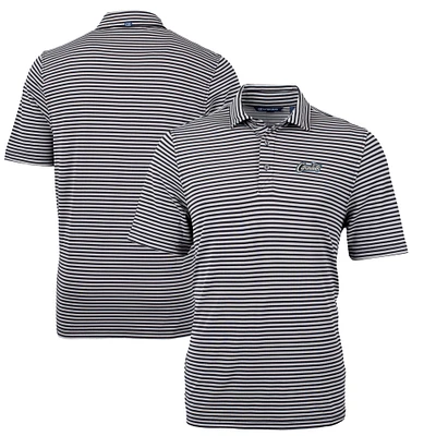 Men's Cutter & Buck Black UCF Knights Citronaut Virtue Eco Pique Stripe Recycled Polo