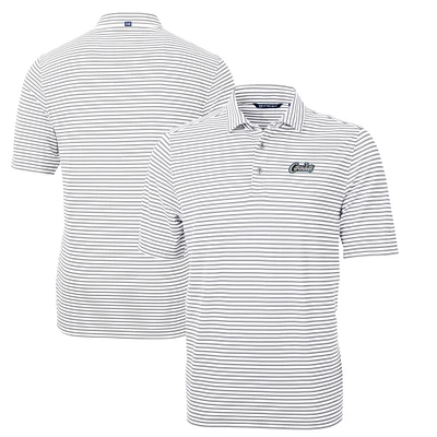 Men's Cutter & Buck Gray UCF Knights Citronaut Virtue Eco Pique Stripe Recycled Polo