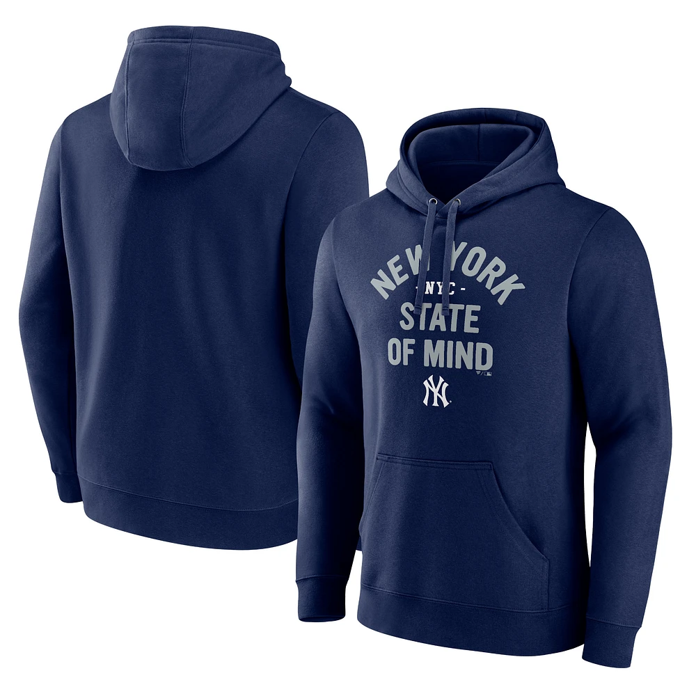 Men's Navy New York Yankees Heater State of Mind Pullover Hoodie