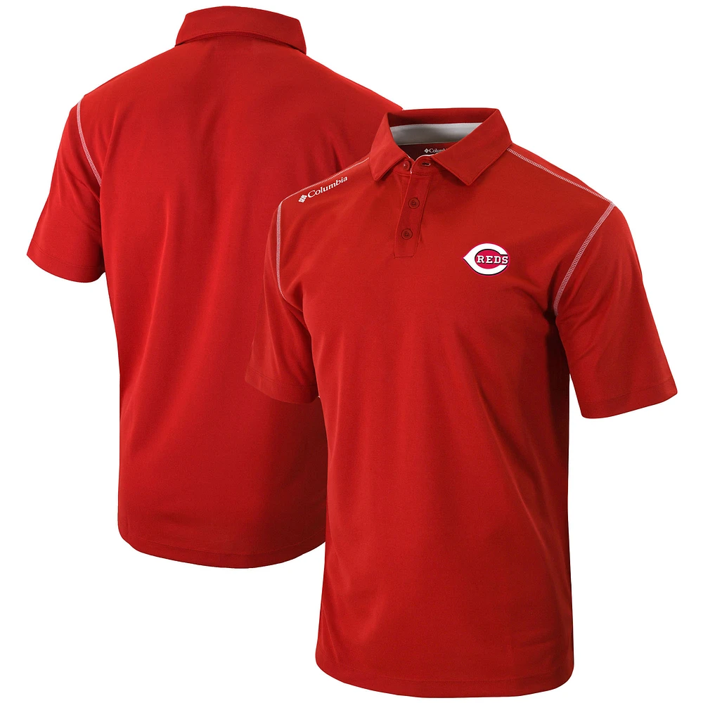 Men's Columbia Red Cincinnati Reds Omni-Wick Shotgun Polo