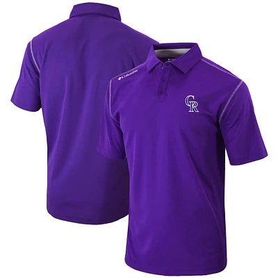 Men's Columbia Purple Colorado Rockies Omni-Wick Shotgun Polo
