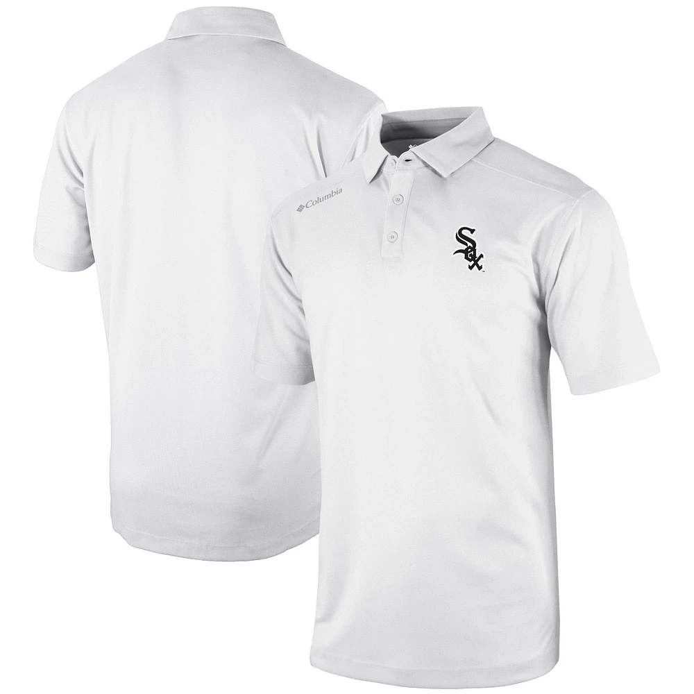 Men's Columbia White Chicago Sox Omni-Wick Shotgun Polo