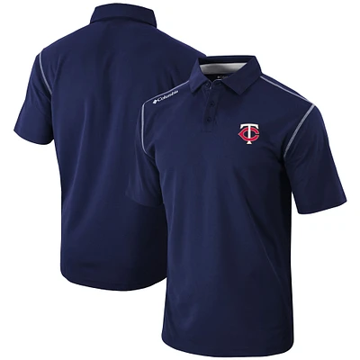 Men's Columbia Navy Minnesota Twins Omni-Wick Shotgun Polo