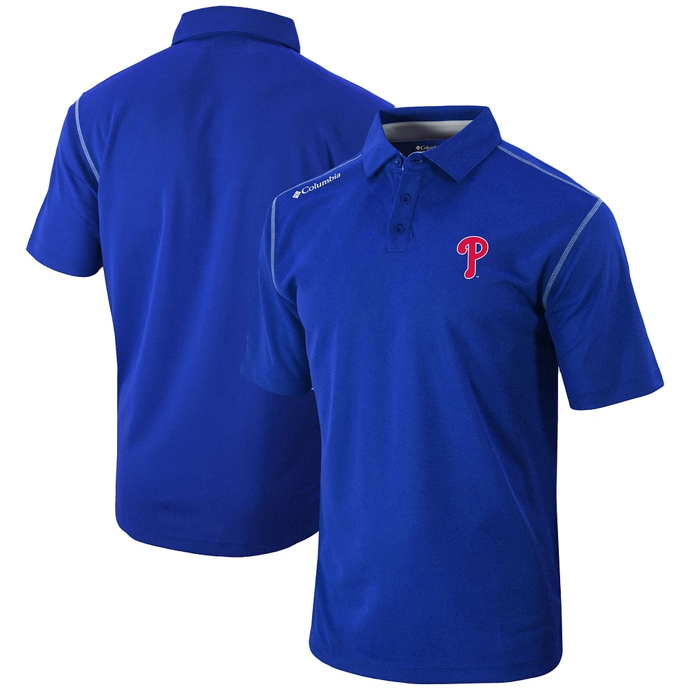 Men's Columbia Royal Philadelphia Phillies Omni-Wick Shotgun Polo