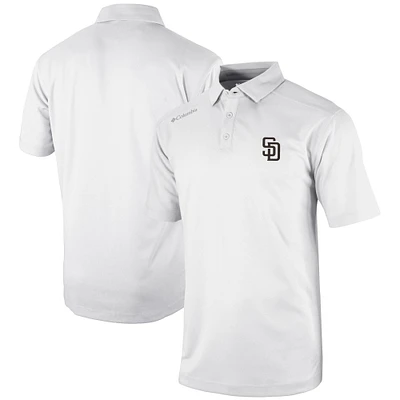 Men's Columbia White San Diego Padres Omni-Wick Shotgun Polo