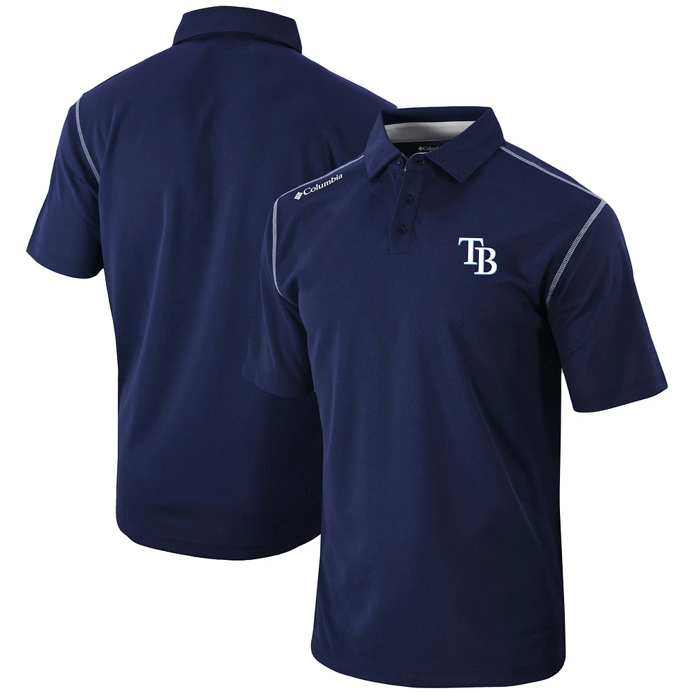 Men's Columbia Navy Tampa Bay Rays Omni-Wick Shotgun Polo