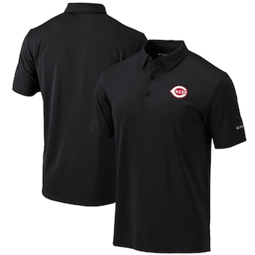Men's Columbia Black Cincinnati Reds Omni-Wick Drive Polo