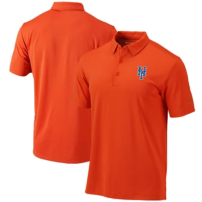 Men's Columbia Orange New York Mets Omni-Wick Drive Polo
